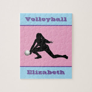 Girls Volleyball Pastel Jigsaw Puzzle