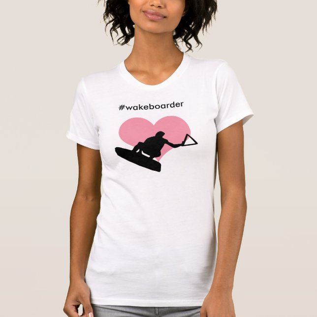 Girls Wakeboarder tee - love hashtag wakeboarding (Front)