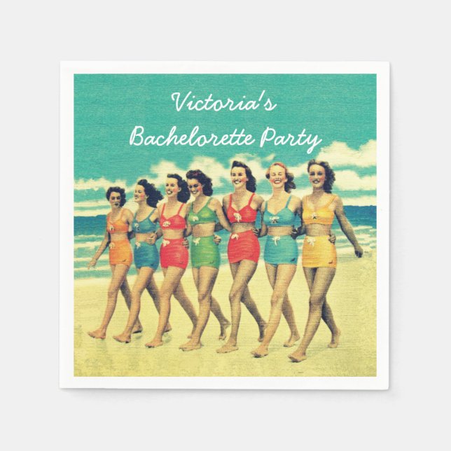 Girls walking down the beach napkins (Front)