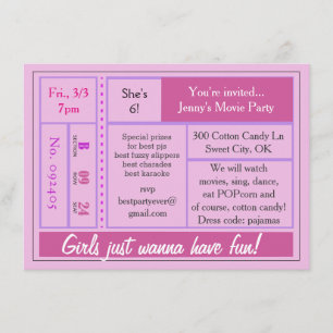 Girls Wanna Have Fun Movie Invite