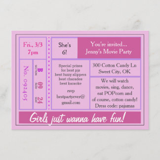 Girls Wanna Have Fun Movie Invite