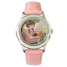 girl's watch in the garden