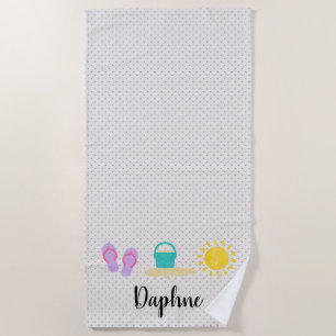 Girls Watercolor Beach Trio Beach Towel