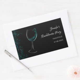 Girls weekend blue Mocktail bachelorette party Rectangular Sticker