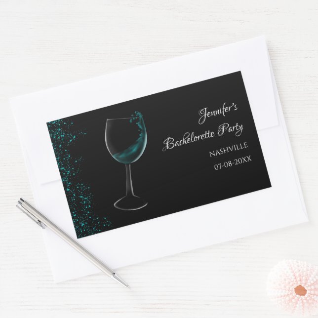 Girls weekend blue Mocktail bachelorette party Rectangular Sticker (Envelope)