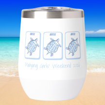 Girls' Weekend Blue Turtle Mahjong Custom Favour
