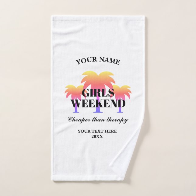 Girls weekend cheaper than therapy funny gift hand towel (Hand Towel)
