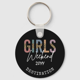 Girls Weekend Cheetah Print Girls trip getaway Key Ring