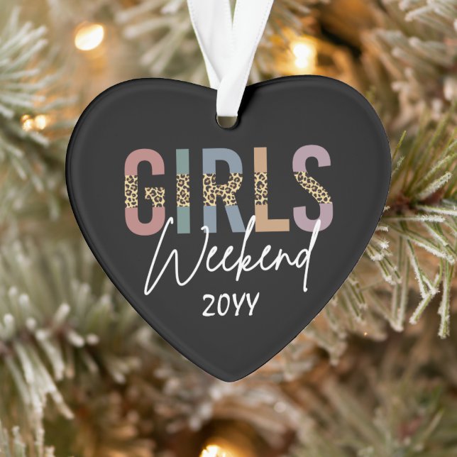 Girls Weekend Cheetah Print Girls trip getaway Ornament (Tree)