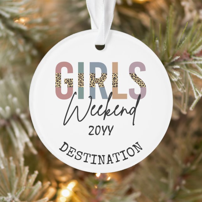Girls Weekend Cheetah Print Girls trip getaway Ornament (Tree)
