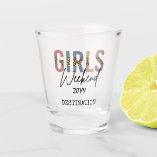 Girls Weekend Cheetah Print Girls trip getaway Shot Glass