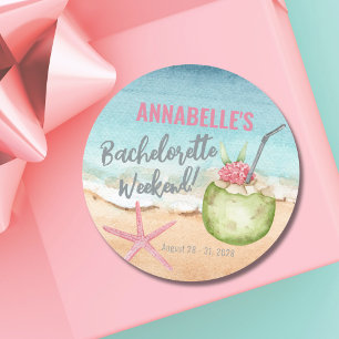 Girls Weekend Cute Cocktail Bachelorette Party Classic Round Sticker