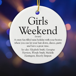 Girls Weekend Definition Personalised  Ceramic Tree Decoration