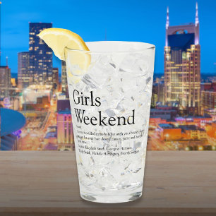 Girls Weekend Definition Personalised Glass