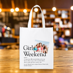 Girls Weekend Definition Personalised Photo Reusable Grocery Bag