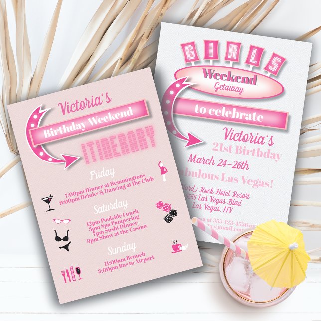 Girls Weekend getaway Las Vegas itinerary  Invitation (Creator Uploaded)