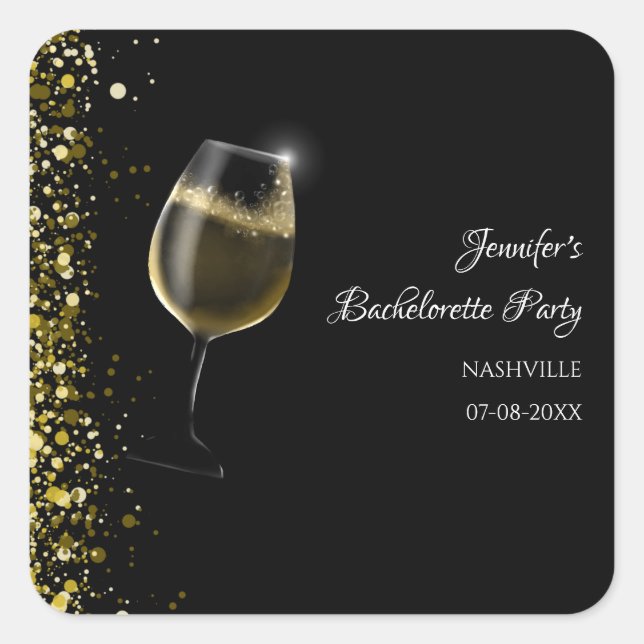Girls weekend gold Mocktail bachelorette party Square Sticker (Front)