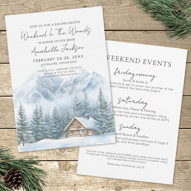 Girls Weekend In The Woods Bachelorette Party Invitation (Girls Weekend In The Woods Bachelorette Party Invitation)