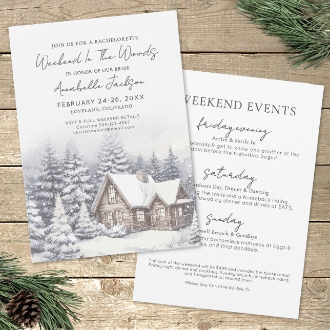 Girls Weekend In The Woods Bachelorette Party Invitation (Girls Weekend In The Woods Bachelorette Party Invitation)