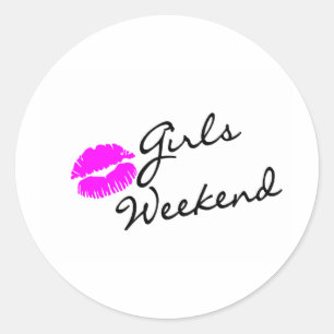 Girls Weekend (Kiss Blk) Classic Round Sticker