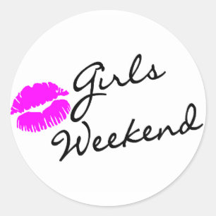 Girls Weekend (Kiss Blk) Classic Round Sticker