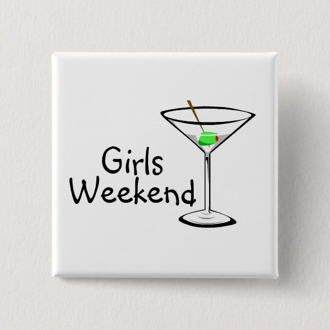 Girls Weekend Martini 15 Cm Square Badge (Front)