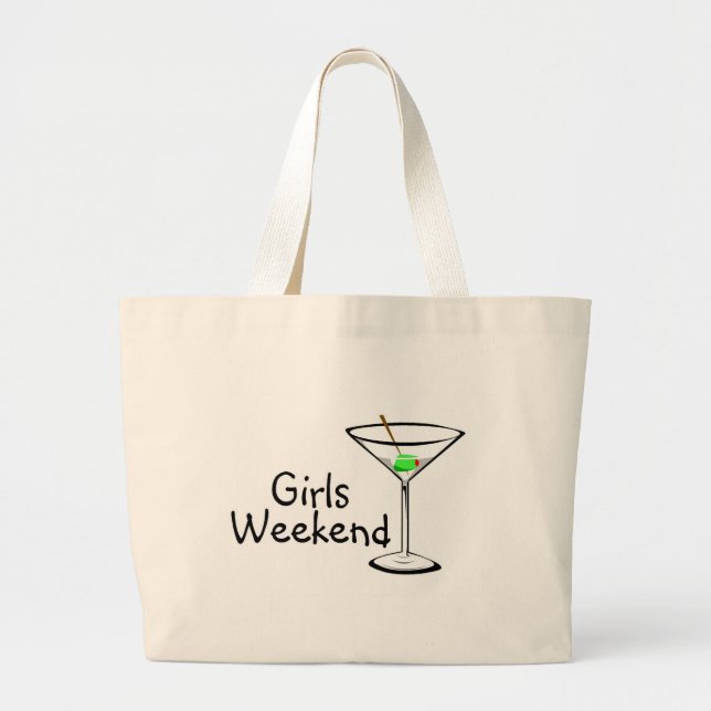 Girls Weekend Martini Large Tote Bag (Front)