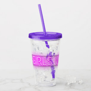 GIRLS WEEKEND Neon LED Sign  Acrylic Tumbler