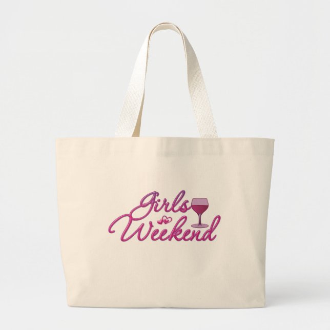girls weekend night out party bridal wedding fun large tote bag (Front)