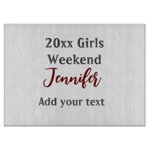 Girls weekend party add name text city simple mini cutting board