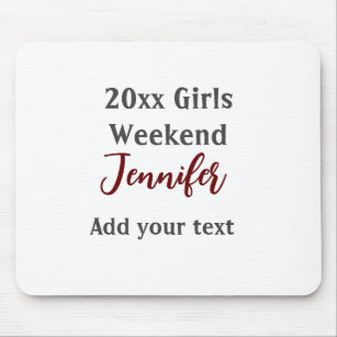 Girls weekend party add name text city simple mini mouse mat
