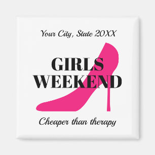 Girls weekend party trip destination custom fridge magnet
