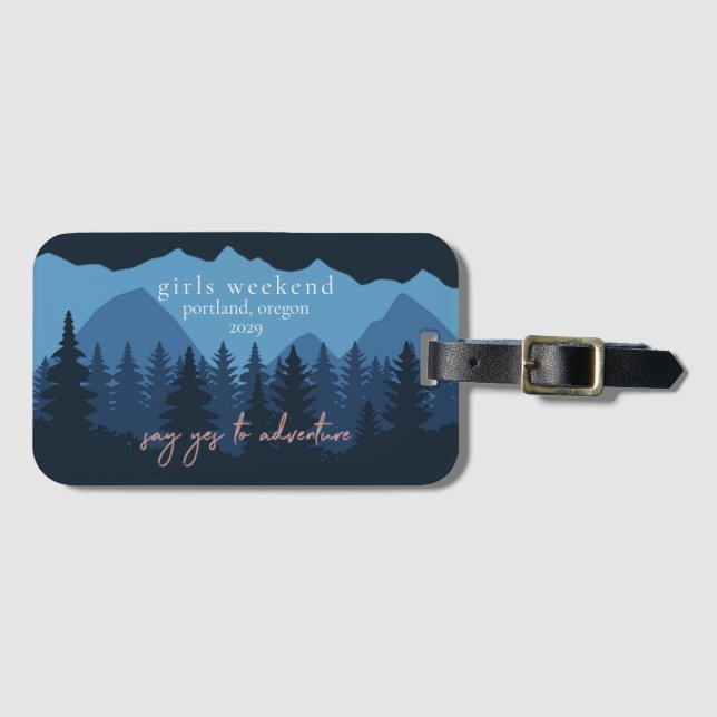 Girls Weekend Personalised Luggage Tag (Front Horizontal)