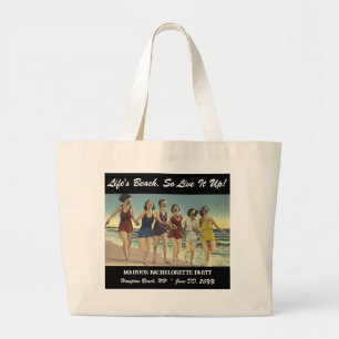 Girl's Weekend Summer Bach Party at the Beach Large Tote Bag