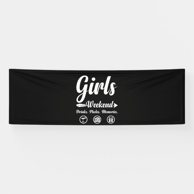 Girls Weekend Vacation Drinks Photos Memories Banner (Horizontal)