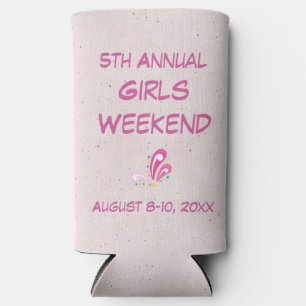 Girls Weekend with Date Name Customisable Text Seltzer Can Cooler