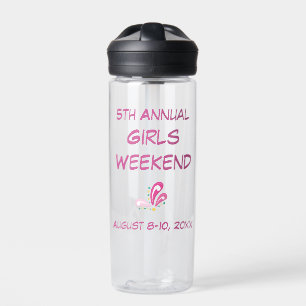 Girls Weekend with Date Name Customisable Text Water Bottle