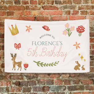 Girls Whimsical Fairytale Girl Birthday Welcome Banner