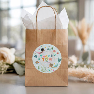 Girls Whimsical Two the Sea Mermaid Birthday Favor Classic Round Sticker