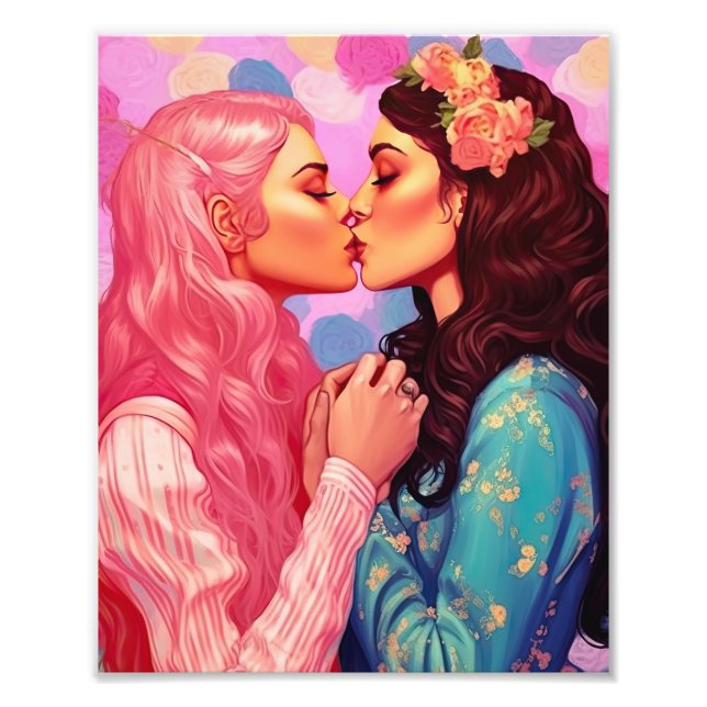 Girls White Love Lesbian Pride Photo Print (Front)