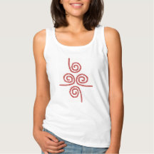 Girls White Tank Top with red design