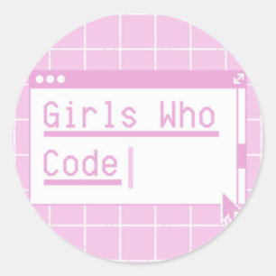 Girls Who Code Classic Round Sticker