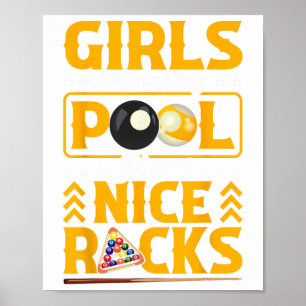 Girls Who Play Pool Have Nice Racks Funny Billiard Poster