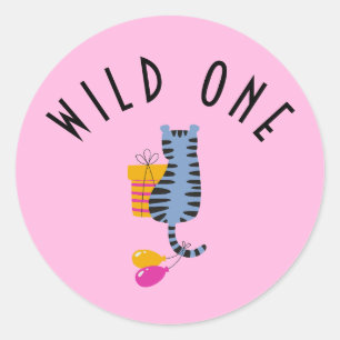 Girl's Wild One First Birthday Sticker