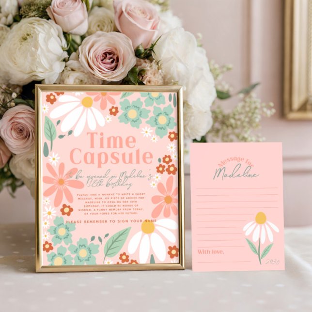 Girls Wildflower Daisy Photo Birthday Welcome Sign (Creator Uploaded)