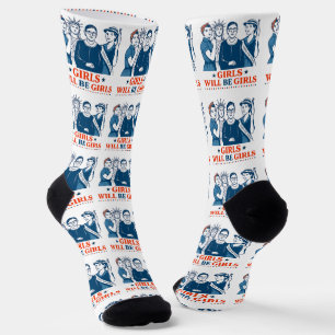 Girls Will Be Girls Patriotic Feminist 4th of July Socks