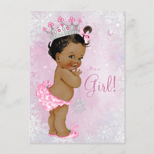 Girls Winter Wonderland Baby Shower Invitation