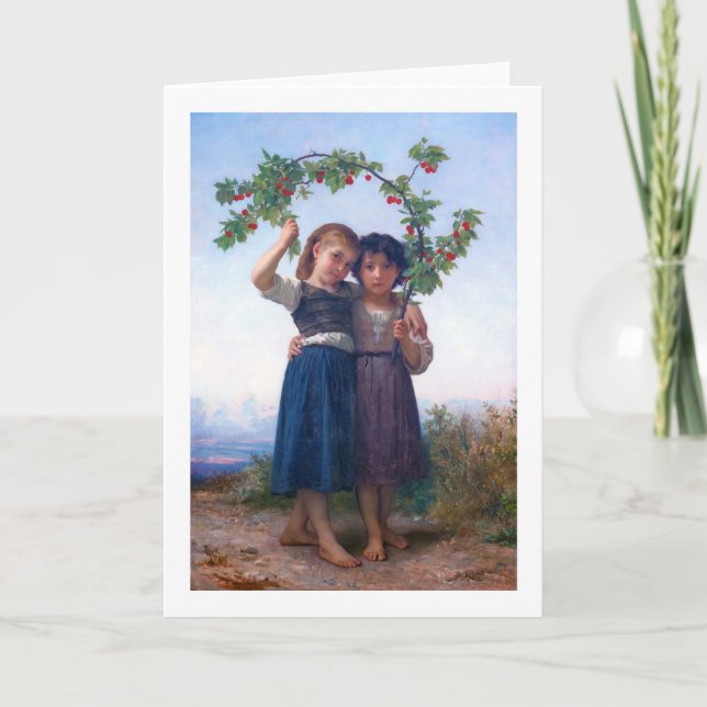 Girls with The Cherry Branch, Bouguereau Card (Front)