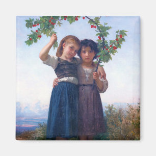 Girls with The Cherry Branch, Bouguereau Magnet