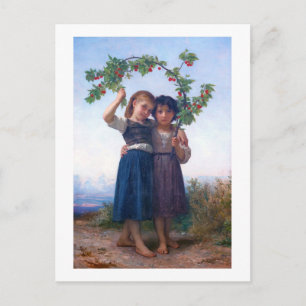 Girls with The Cherry Branch, Bouguereau Postcard